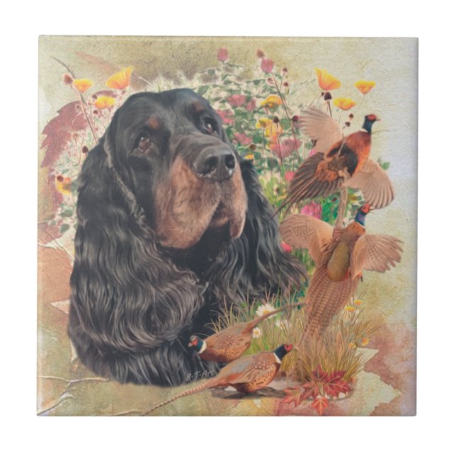 Gordon Setter Tapestry Coffee Mug Throw Pillow Bev Ceramic Tile (Front)