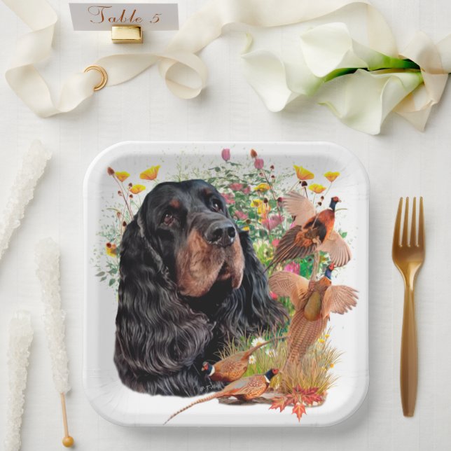 Gordon Setter Tapestry Poster Acrylic Print Tripty Paper Plates (Wedding)