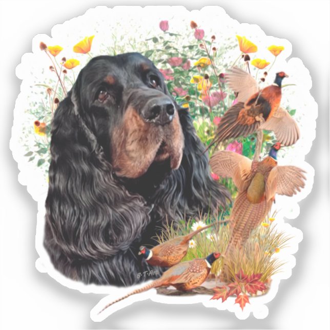 Gordon Setter Tapestry Poster Acrylic Print Tripty Sticker (Front)