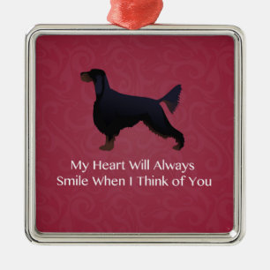 Gordon Setter Thinking of You Pet Memorial Metal Ornament