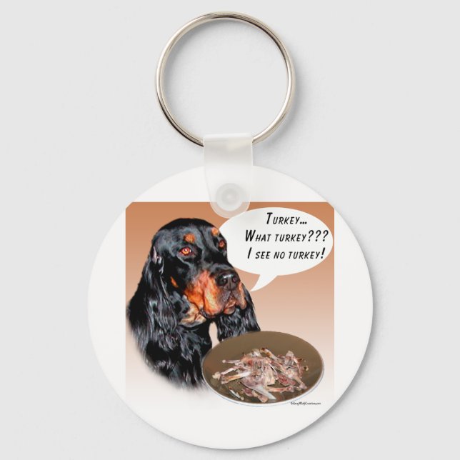 Gordon Setter Turkey Keychain (Front)