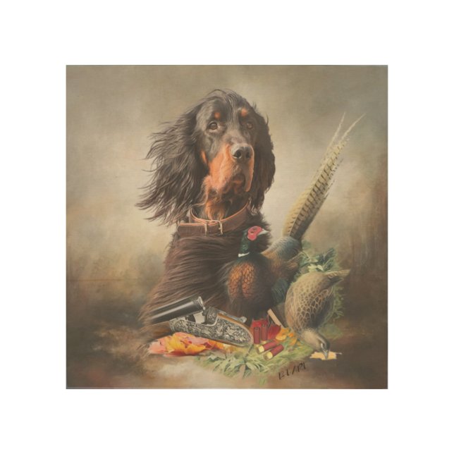 Gordon setter with pheasants, Art  (Front)
