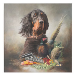 Gordon setter with pheasants, Art