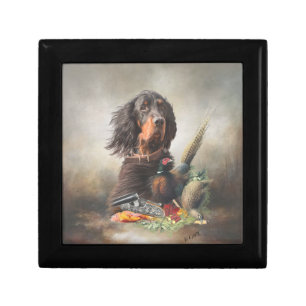 Gordon setter with pheasants, Art Gift Box