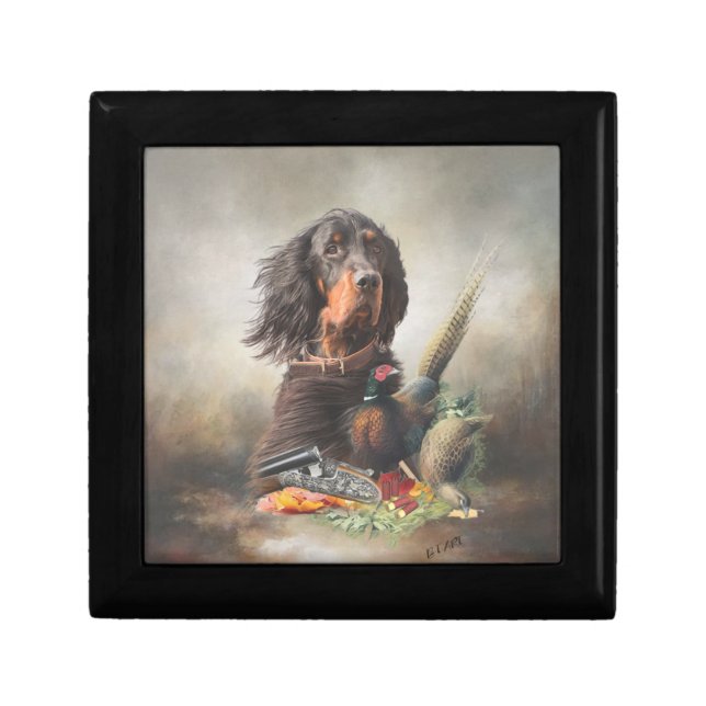 Gordon setter with pheasants, Art        Gift Box (Front)