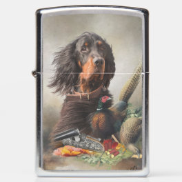 Gordon setter with pheasants, Art Zippo Lighter