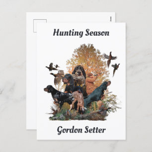 Gordon setters , Art Holiday Postcard