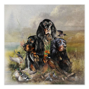 Gordon Setters , Passion for Birds , Art Poster