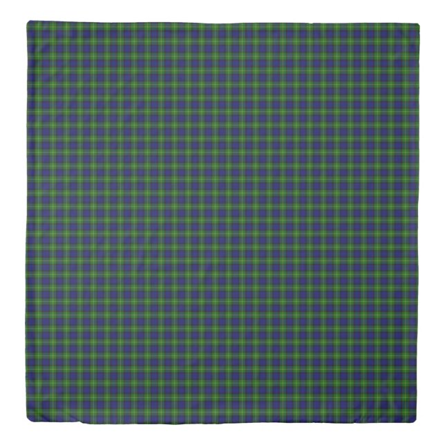 Gordon tartan blue green plaid duvet cover (Front)