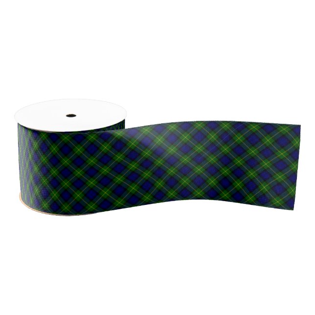 Gordon tartan blue green plaid grosgrain ribbon (Spool)