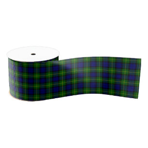 Gordon tartan blue green plaid grosgrain ribbon