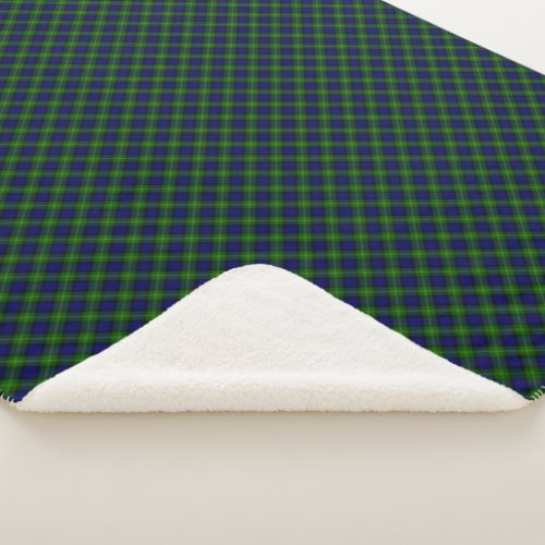 Gordon tartan blue green plaid sherpa blanket