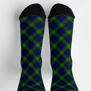 Gordon tartan blue green plaid socks