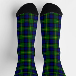 Gordon tartan blue green plaid socks