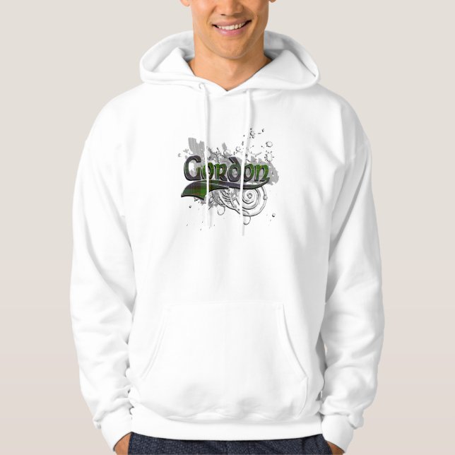 Gordon Tartan Grunge Hoodie (Front)