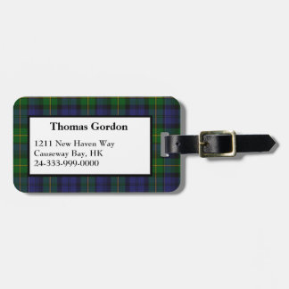 Gordon Tartan Plaid Luggage Tag