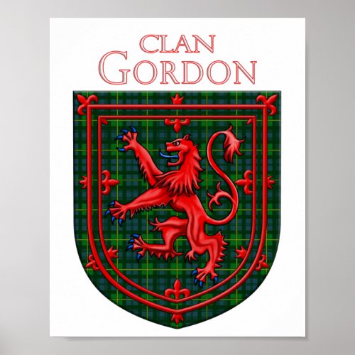 Gordon Tartan Scottish Plaid Lion Rampant Poster
