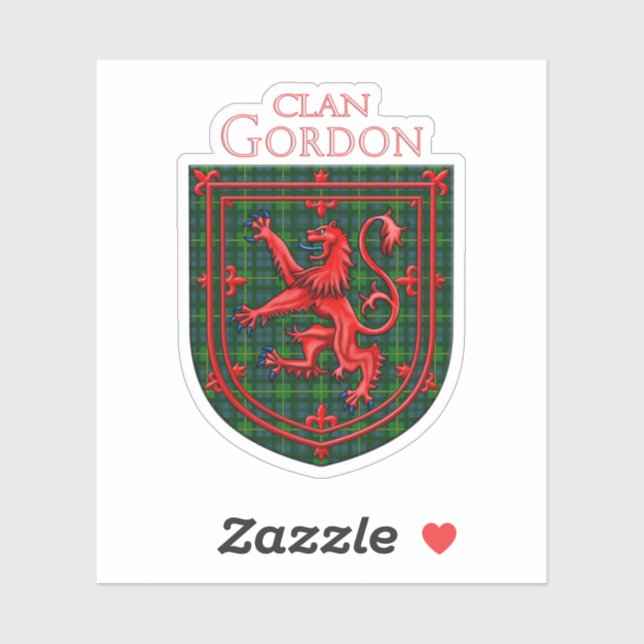 Gordon Tartan Scottish Plaid Lion Rampant Sticker (Sheet)