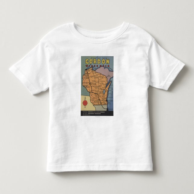 Gordon, Wisconsin - Large Letter Scenes Toddler T-shirt (Front)