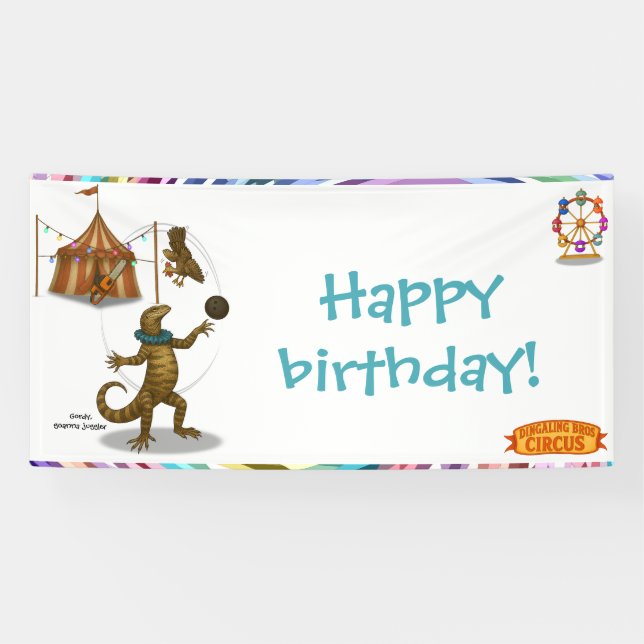 Gordy, goanna juggler banner (Horizontal)