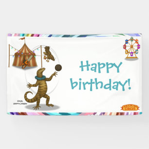 Gordy, goanna juggler banner