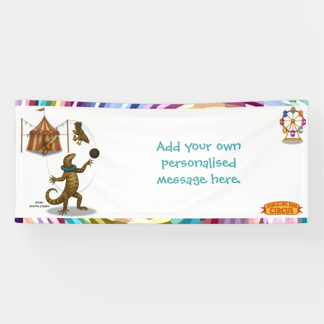 Gordy, goanna juggler banner (Horizontal)