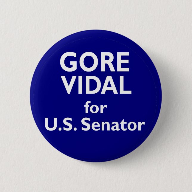 Gore Vidal U.S. Senate 1982 California Election Pinback Button (Front)