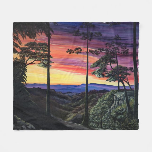 Gorge at sunset fleece blanket (Front (Horizontal))
