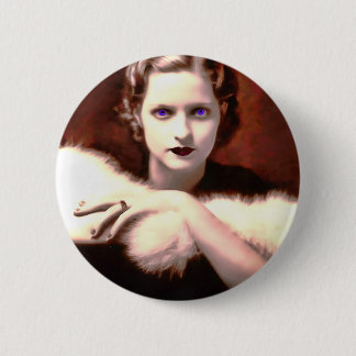 Gorgeous 1920s Woman with Intense Blue Eyes Pinback Button