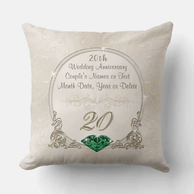 Gorgeous 20th Anniversary Gifts, Personalized Throw Pillow (Front)