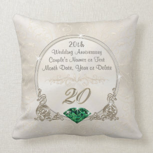 Gorgeous 20th Anniversary Gifts, Personalized Throw Pillow