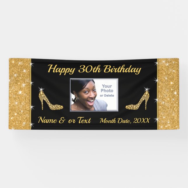 Gorgeous, 30th Birthday Banners Personalised (Horizontal)