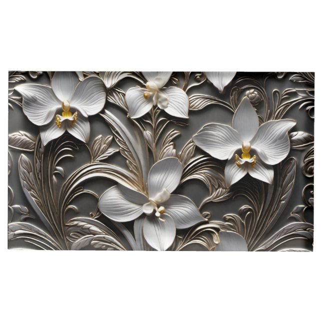 Gorgeous 3D metal orchid placecard or photo holder (Front)
