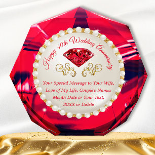 Gorgeous, 40th Anniversary Gift for Wife, Ruby