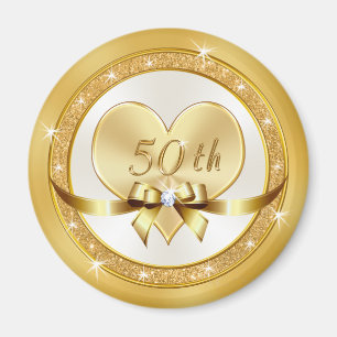 Gorgeous 50th Anniversary Favors Cheap Gold Magnet