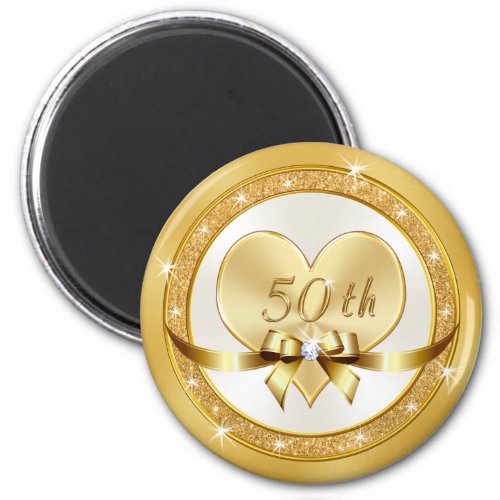 Gorgeous 50th Anniversary Favors Cheap Gold Magnet