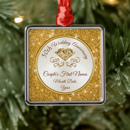 Gorgeous 50th Anniversary Ornament Personalized