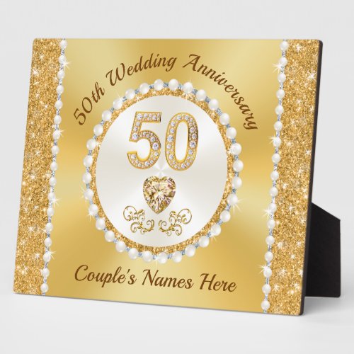 Gorgeous 50th Anniversary Plaque Personalized