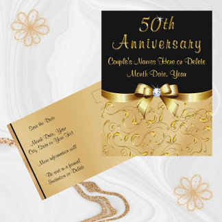 Gorgeous 50th Anniversary Save the Date Post Cards