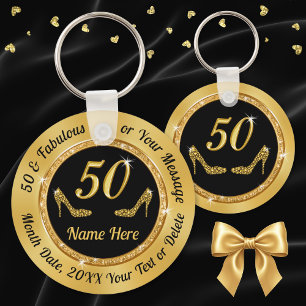 Gorgeous 50th Birthday Party Favors for Her Keychain