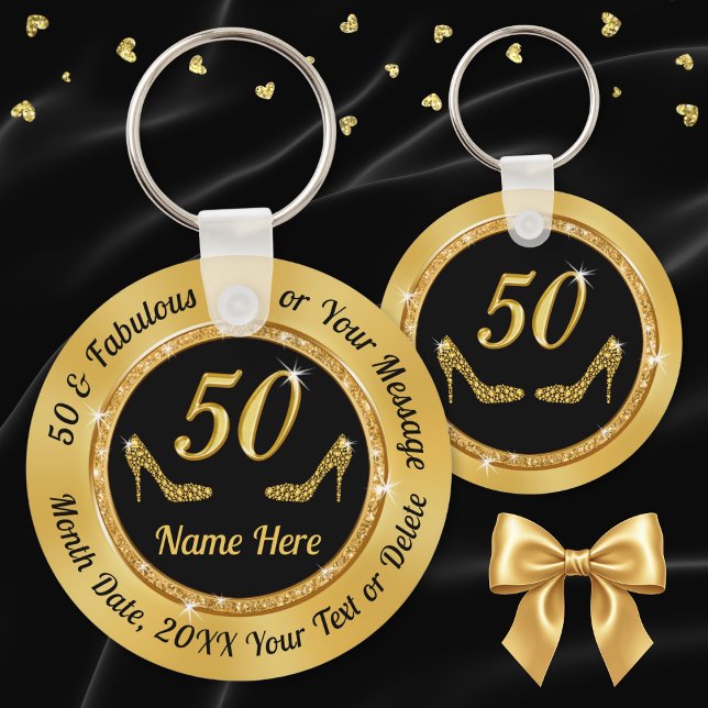 Gorgeous 50th Birthday Party Favors for Her Keychain (Creator Uploaded)