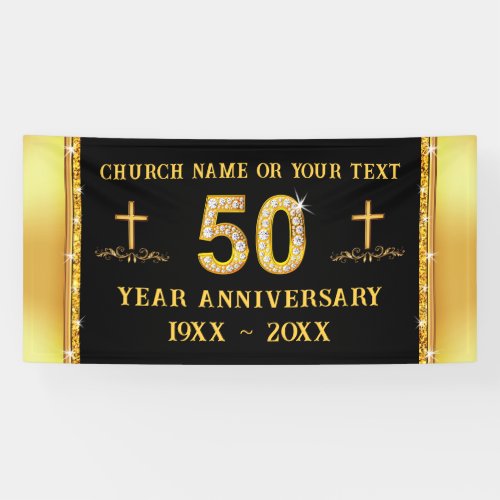 Gorgeous 50th Church Anniversary Decorations Banner