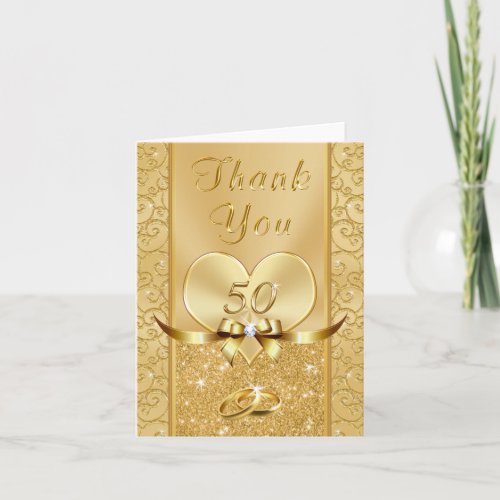 Gorgeous 50th Wedding Anniversary Thank You Cards