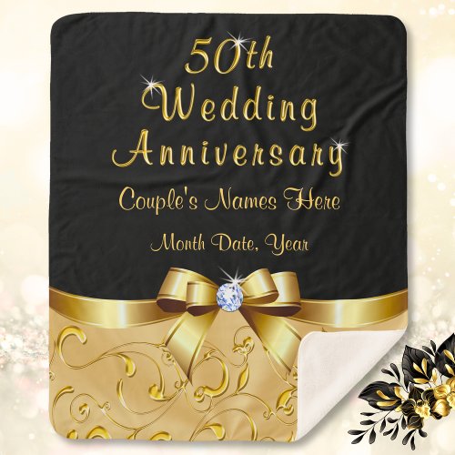 Gorgeous 50th Wedding Anniversary Throw Blanket