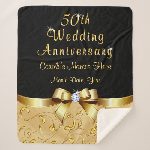 Gorgeous 50th Wedding Anniversary Throw Blanket