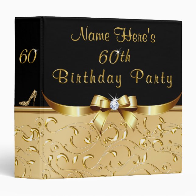 Gorgeous 60th Birthday Photo Album for Her 3 Ring Binder (Front/Spine)