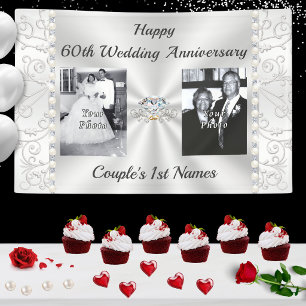 Gorgeous, 60th Wedding Anniversary Decorations,  Banner