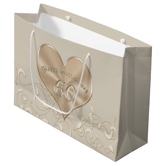 Gorgeous 60th Wedding Anniversary Gift Bags (Front Angled)