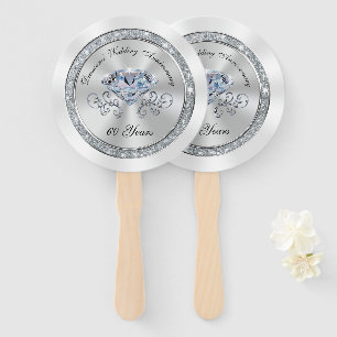 Gorgeous 60th Wedding Anniversary Party Favors Hand Fan