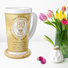 Gorgeous, 80th Birthday Mugs, for Lattes, Coffee